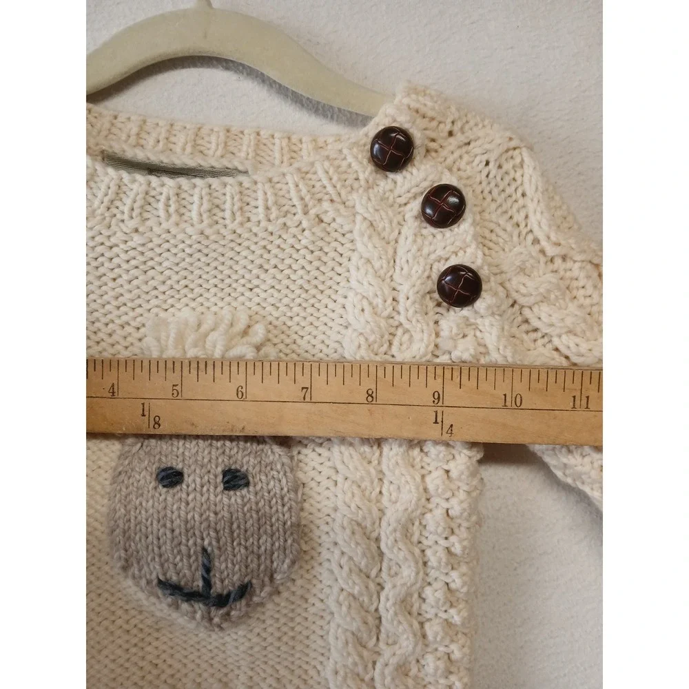 Aran islands Ireland wool sheep sweater baby thick chunky knit small